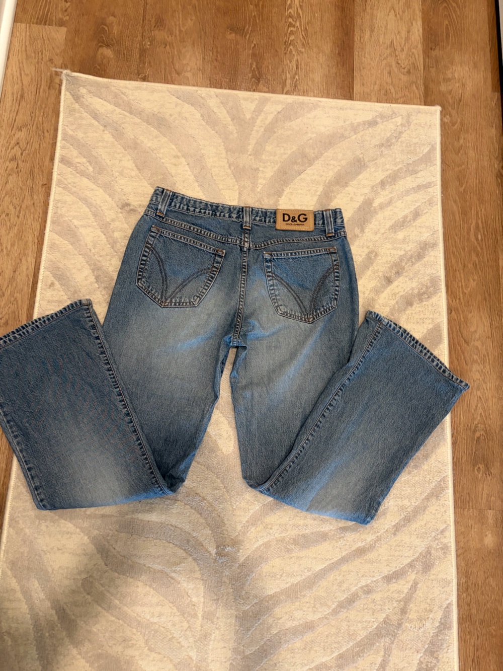 Vintage Y2K D&G mid rise crop flare denim jeans